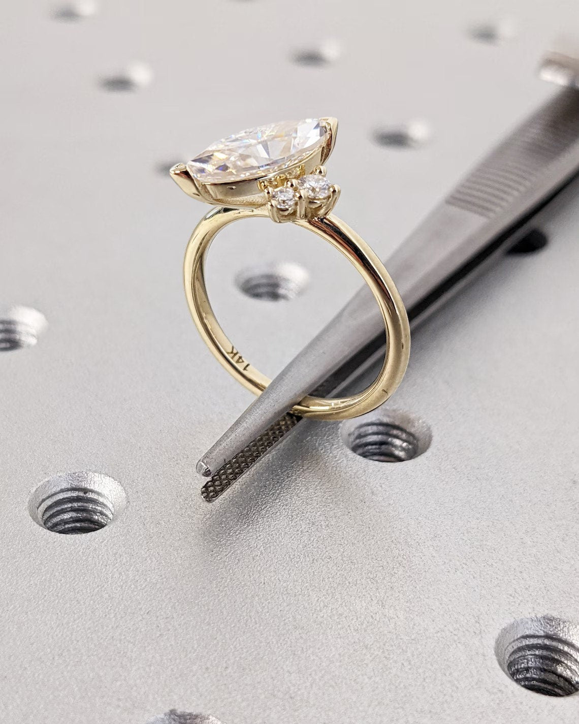Asscher Three Stones Engagement Ring – 5.75 CT Moissanite Diamond