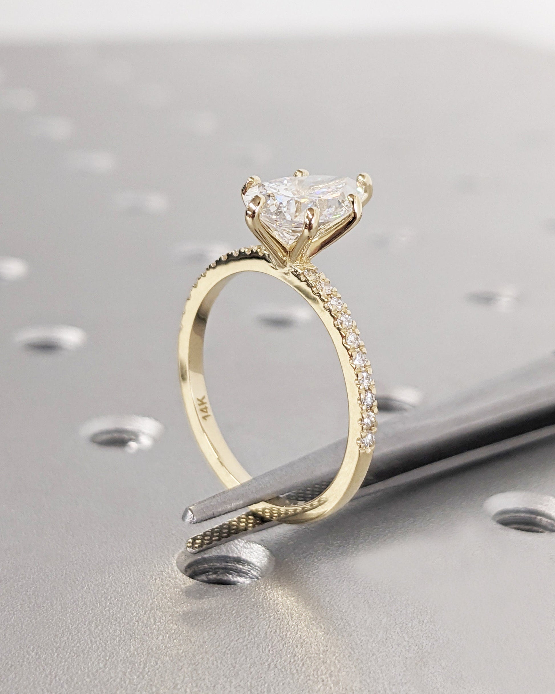 Asscher Three Stones Engagement Ring – 5.75 CT Moissanite Diamond