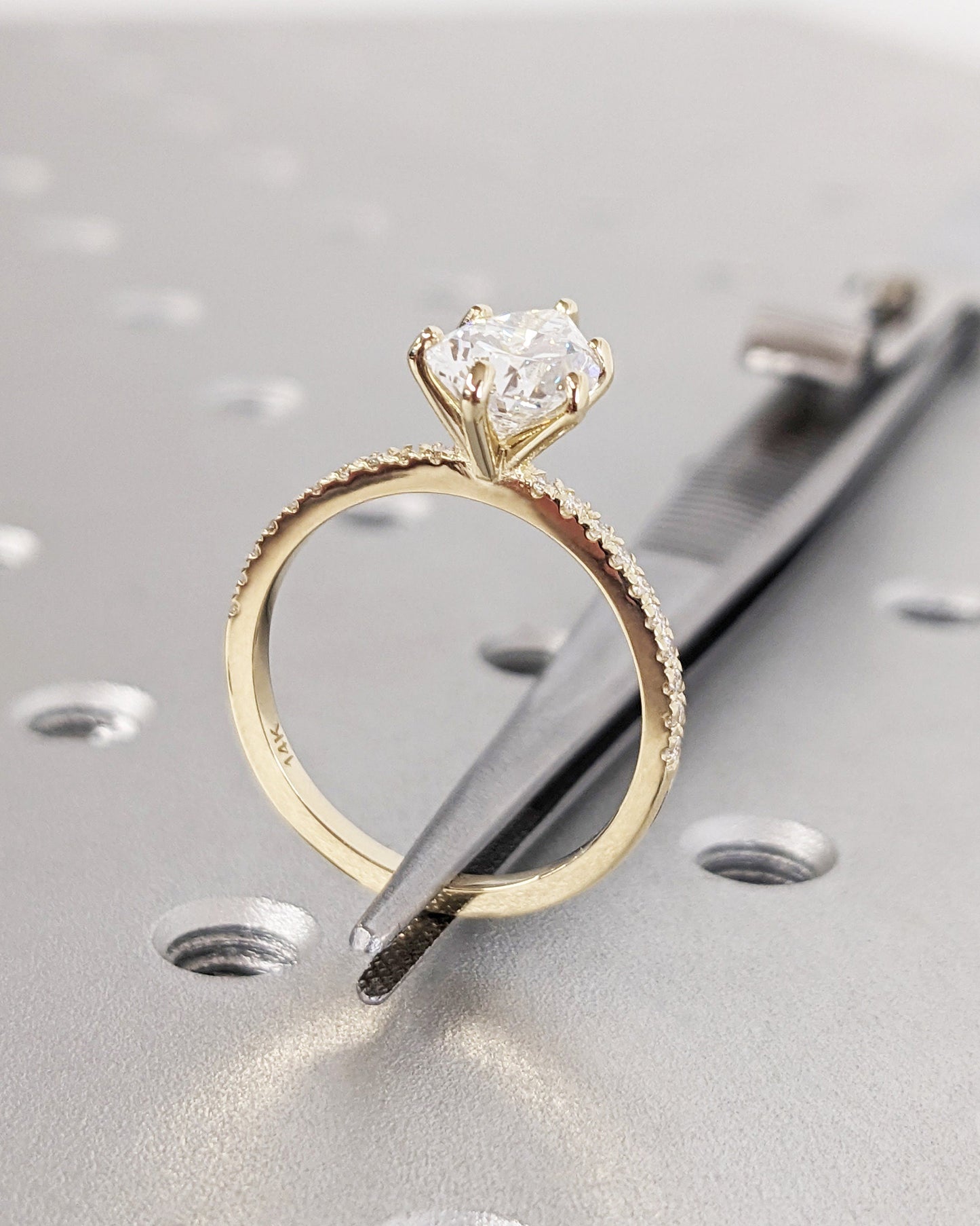 Asscher Three Stones Engagement Ring – 5.75 CT Moissanite Diamond