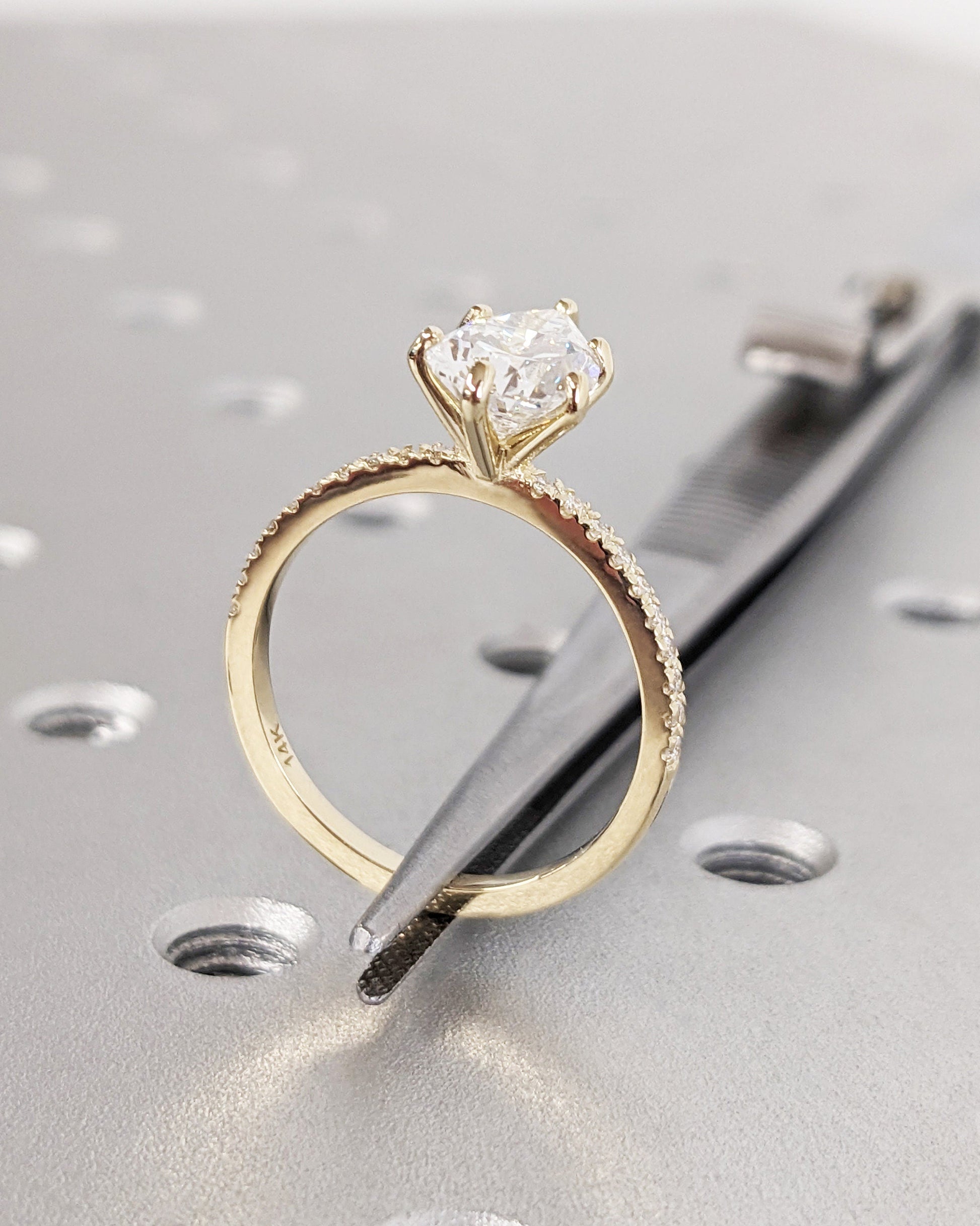 Asscher Three Stones Engagement Ring – 5.75 CT Moissanite Diamond