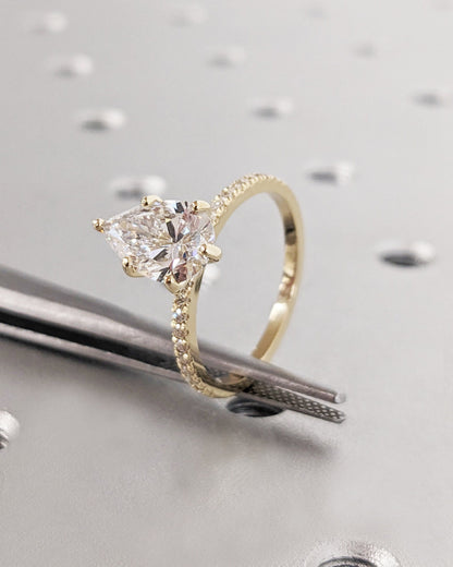 Asscher Three Stones Engagement Ring – 5.75 CT Moissanite Diamond