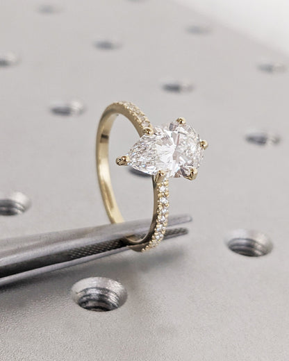 Asscher Three Stones Engagement Ring – 5.75 CT Moissanite Diamond