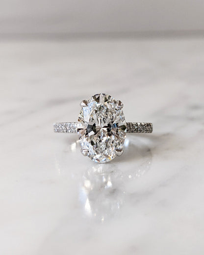 Asscher Three Stones Engagement Ring – 5.75 CT Moissanite Diamond