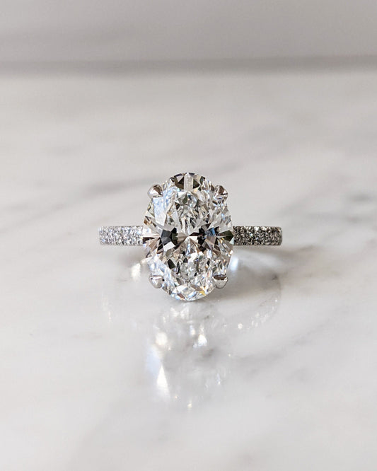 Asscher Three Stones Engagement Ring – 5.75 CT Moissanite Diamond