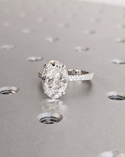 Asscher Three Stones Engagement Ring – 5.75 CT Moissanite Diamond