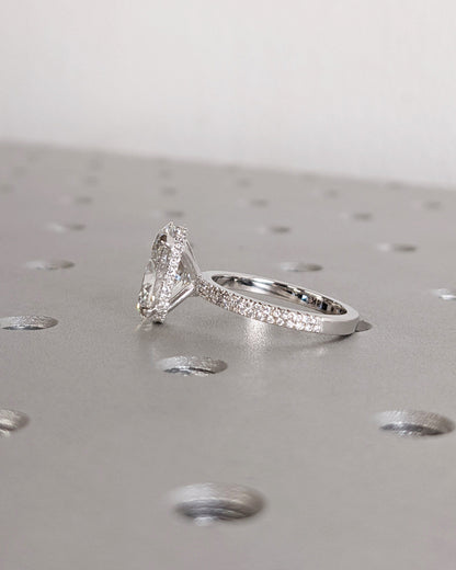 Asscher Three Stones Engagement Ring – 5.75 CT Moissanite Diamond