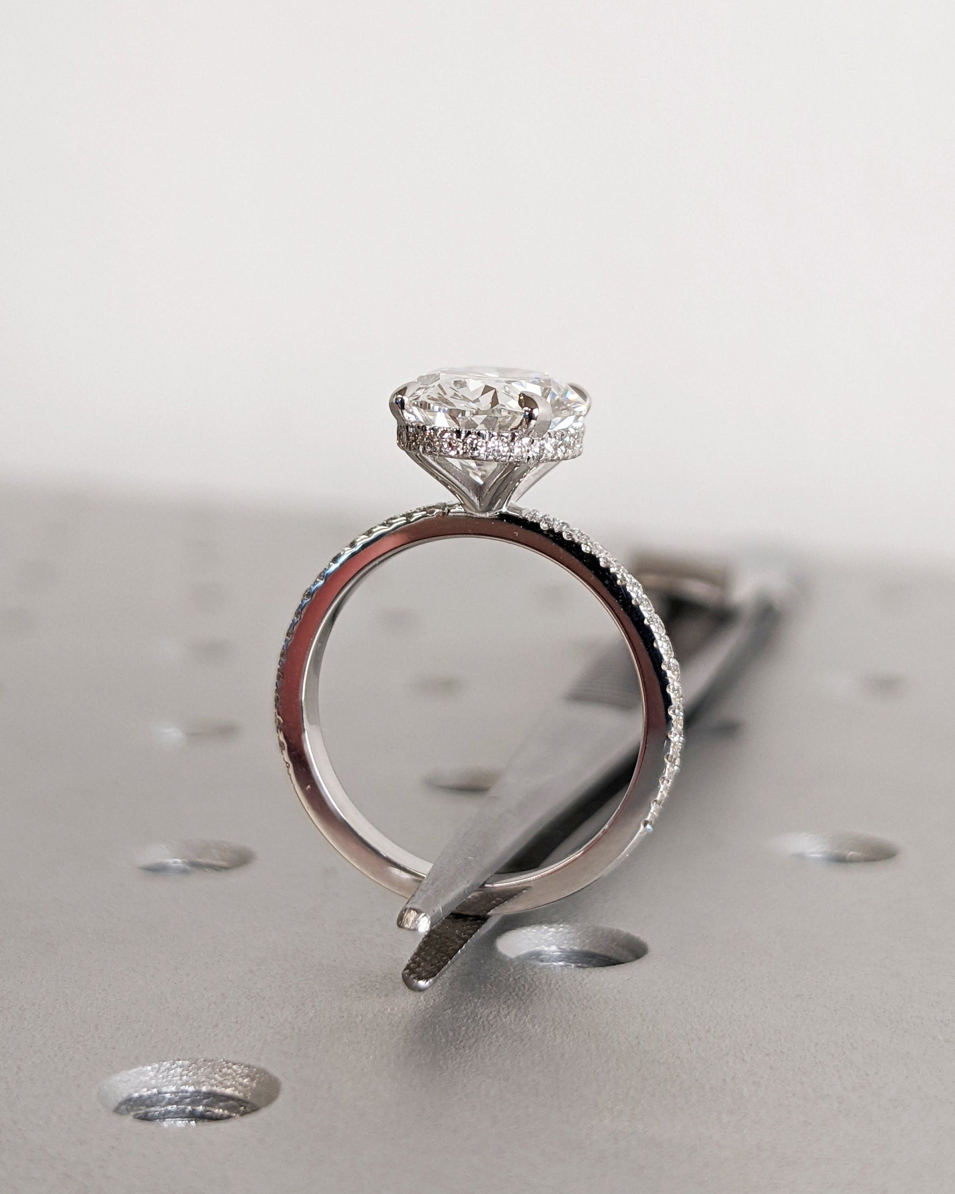 Asscher Three Stones Engagement Ring – 5.75 CT Moissanite Diamond