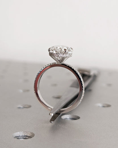 Asscher Three Stones Engagement Ring – 5.75 CT Moissanite Diamond