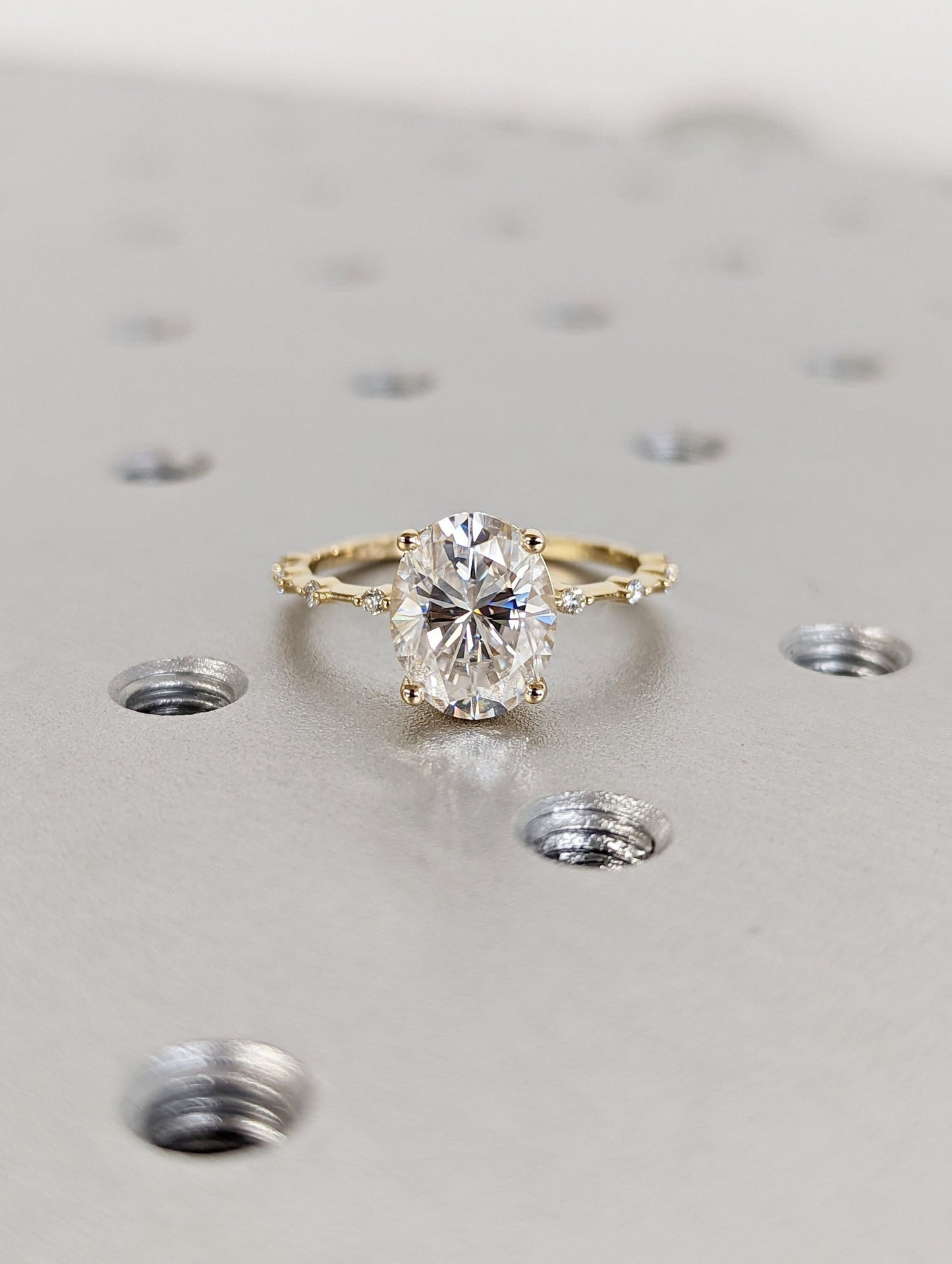 Asscher Three Stones Engagement Ring – 5.75 CT Moissanite Diamond