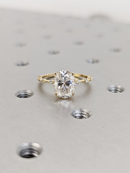 Asscher Three Stones Engagement Ring – 5.75 CT Moissanite Diamond