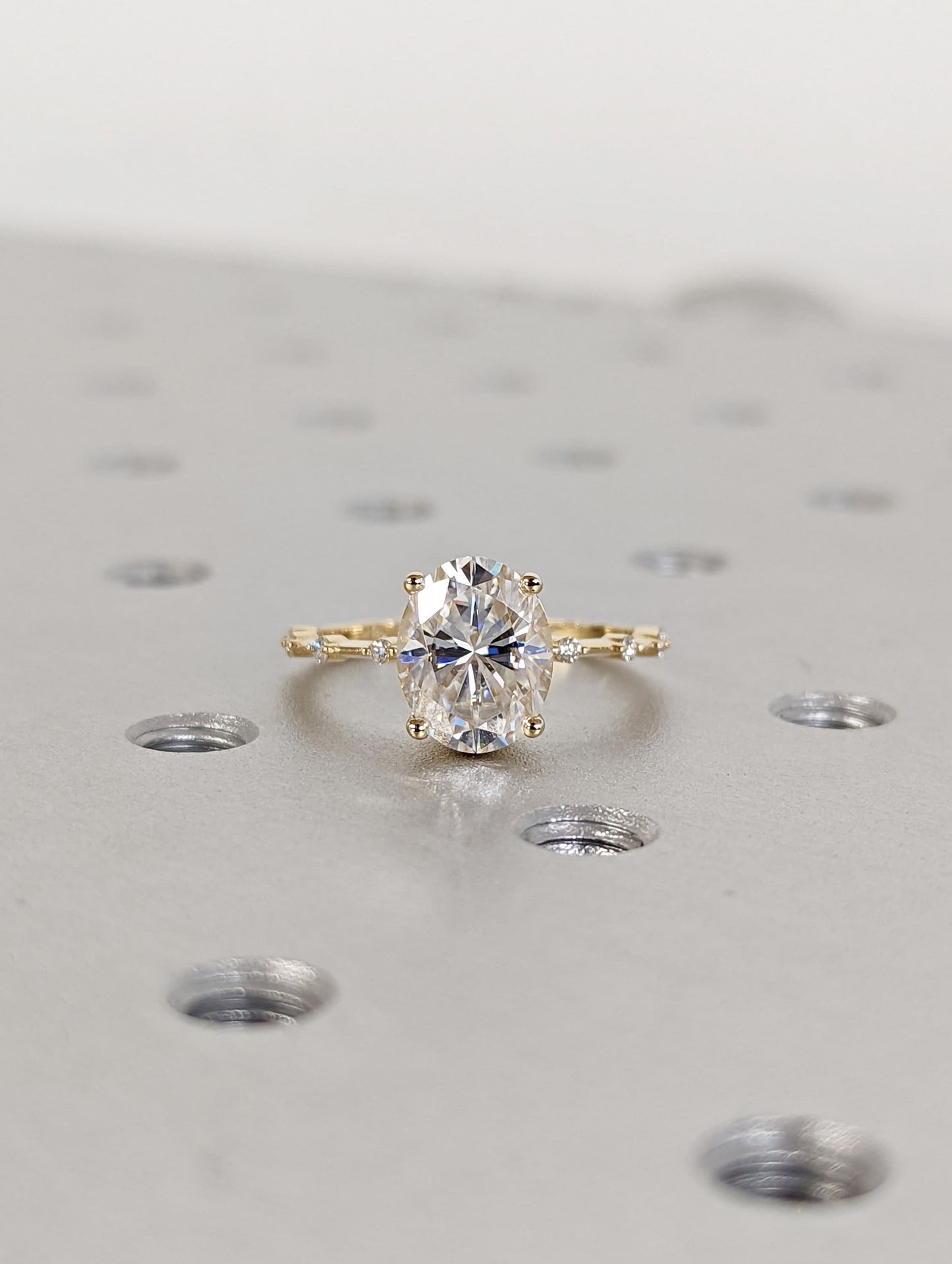 Asscher Three Stones Engagement Ring – 5.75 CT Moissanite Diamond