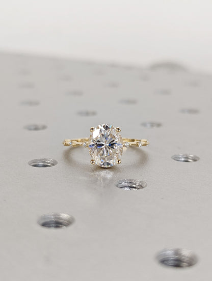 Asscher Three Stones Engagement Ring – 5.75 CT Moissanite Diamond