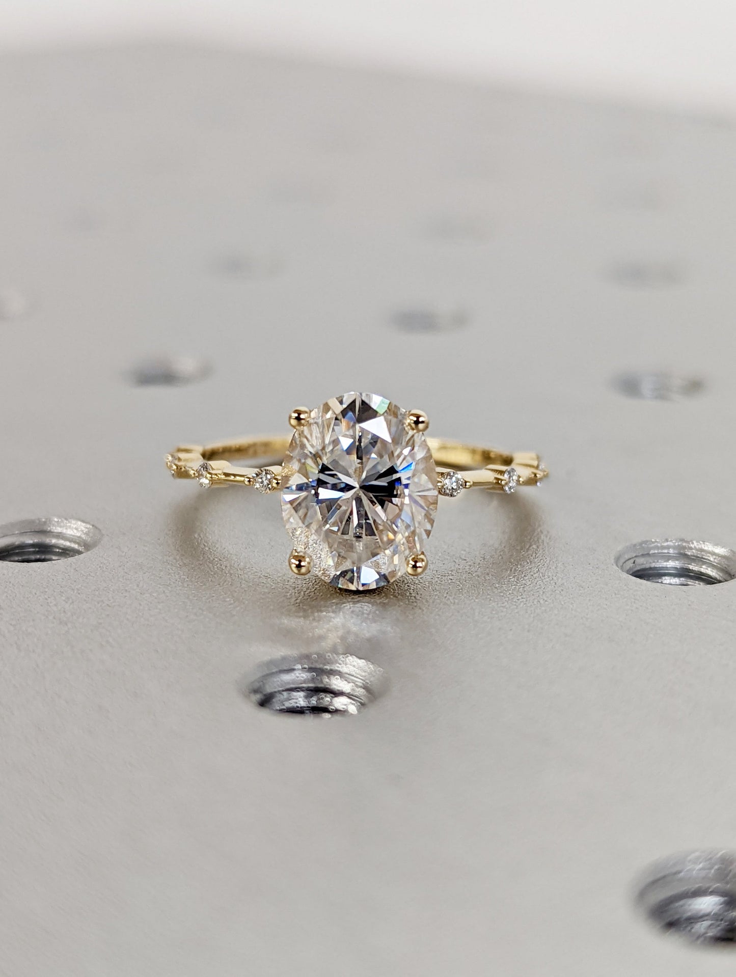 Asscher Three Stones Engagement Ring – 5.75 CT Moissanite Diamond