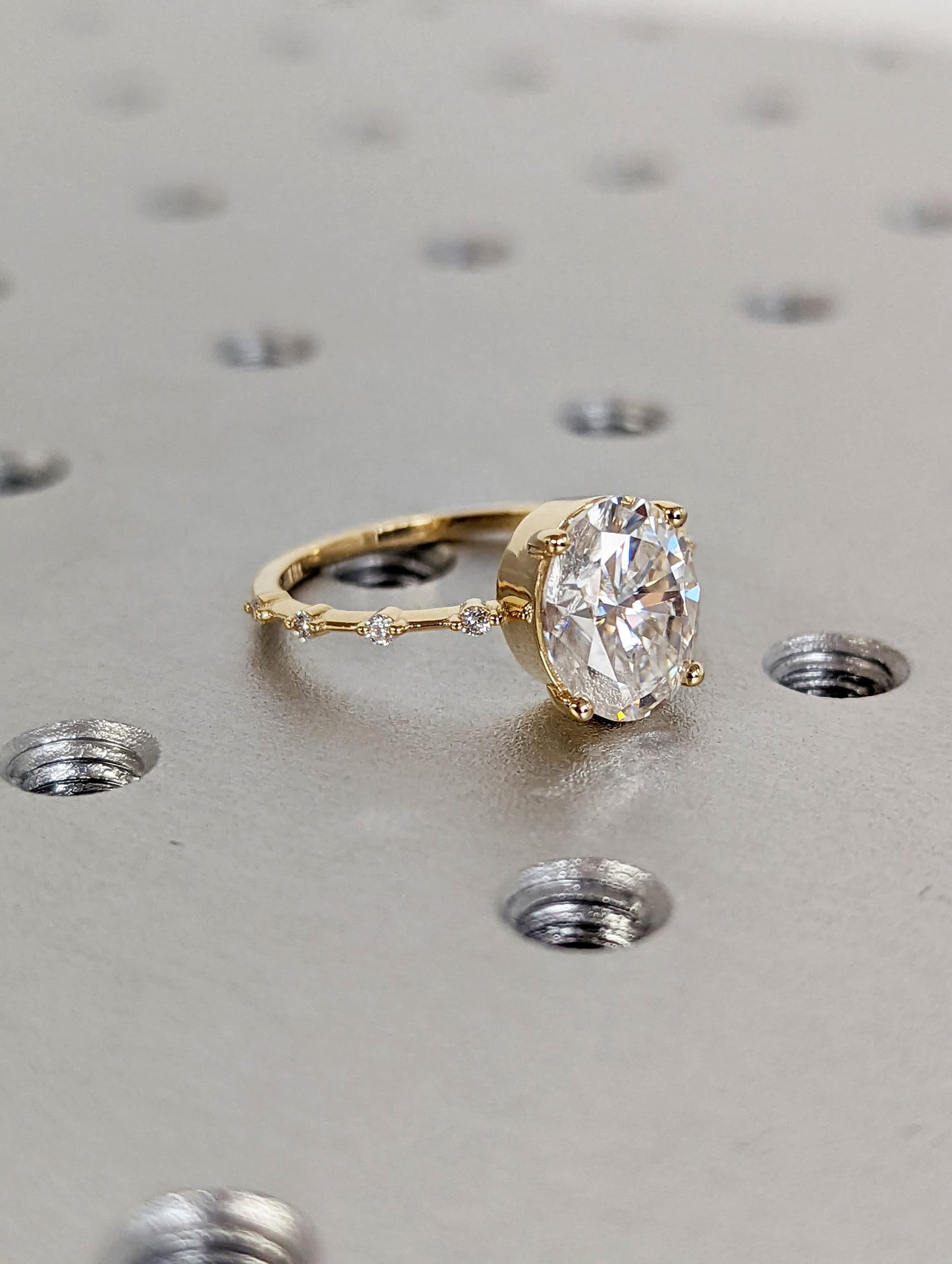 Asscher Three Stones Engagement Ring – 5.75 CT Moissanite Diamond