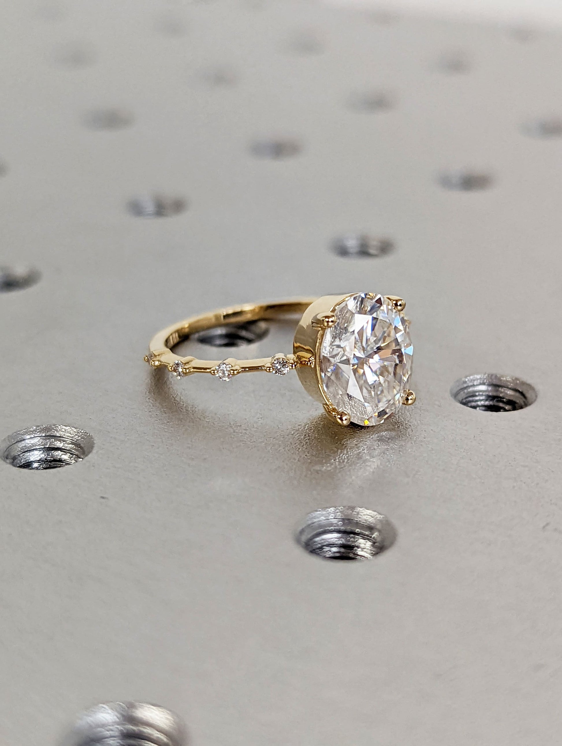 Asscher Three Stones Engagement Ring – 5.75 CT Moissanite Diamond