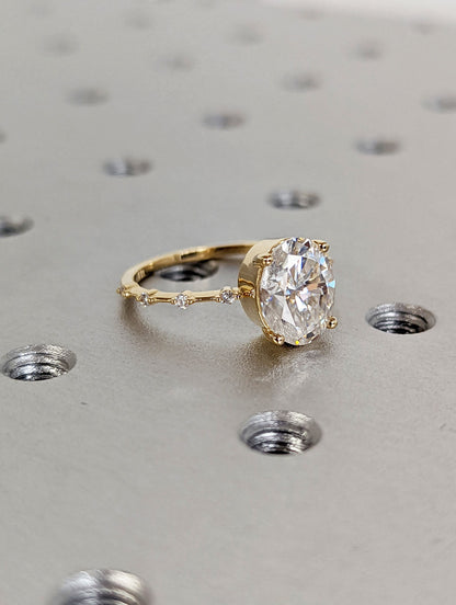 Asscher Three Stones Engagement Ring – 5.75 CT Moissanite Diamond