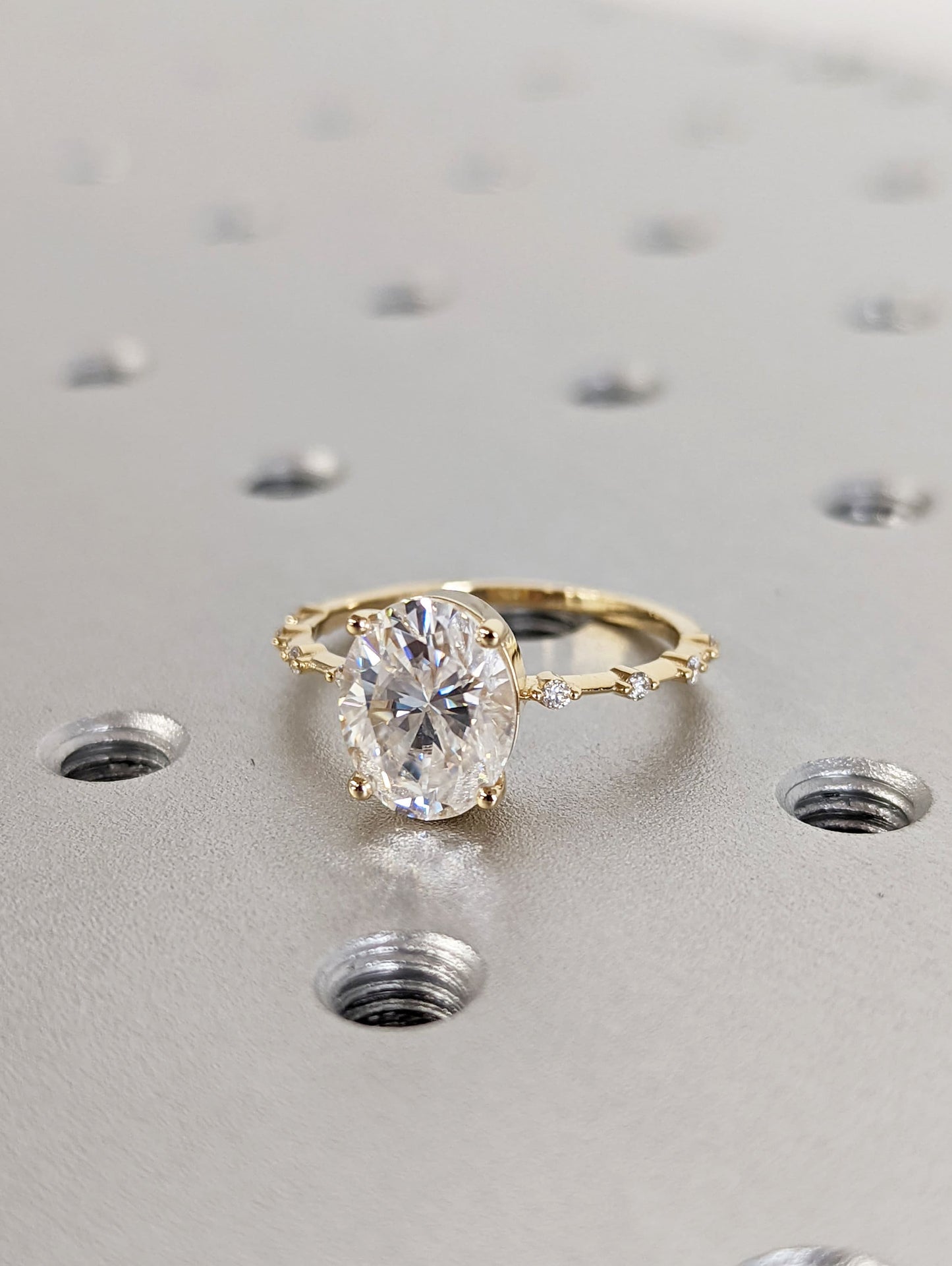 Asscher Three Stones Engagement Ring – 5.75 CT Moissanite Diamond
