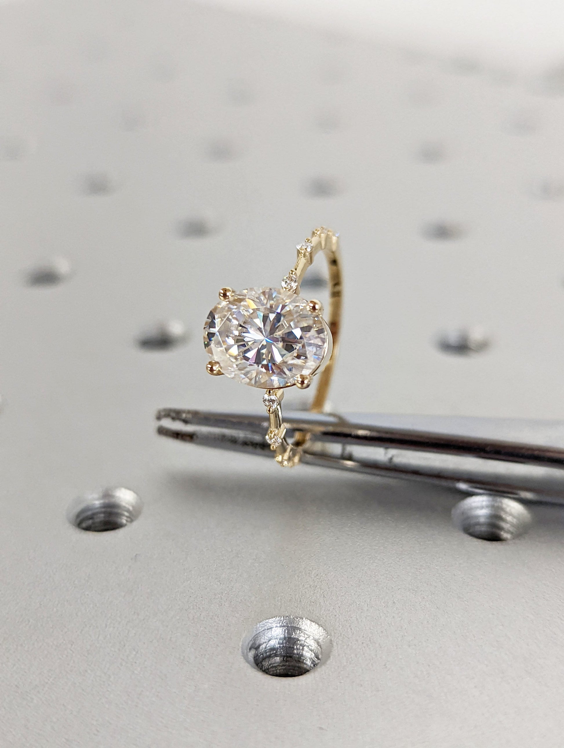 Asscher Three Stones Engagement Ring – 5.75 CT Moissanite Diamond