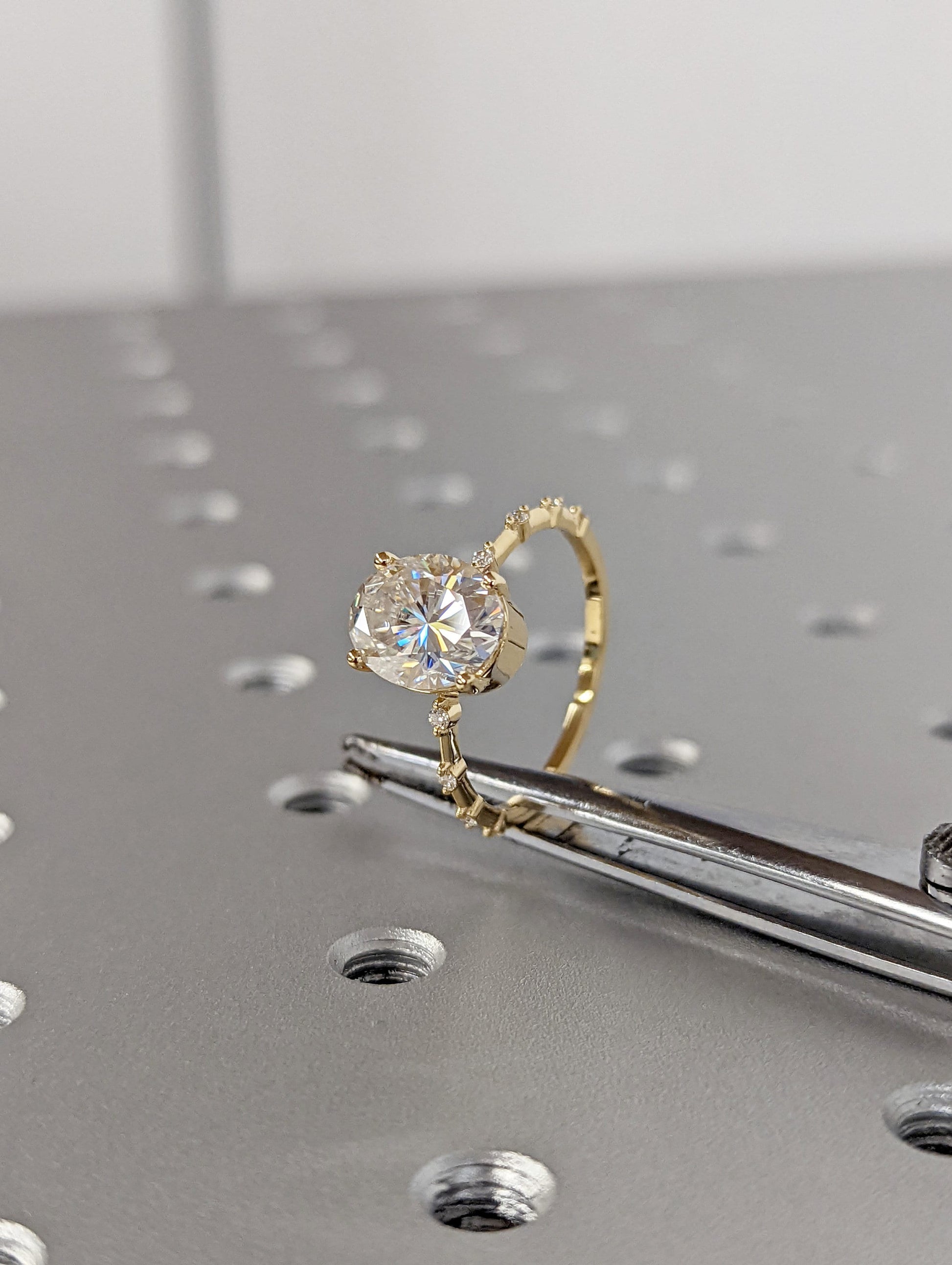 Asscher Three Stones Engagement Ring – 5.75 CT Moissanite Diamond