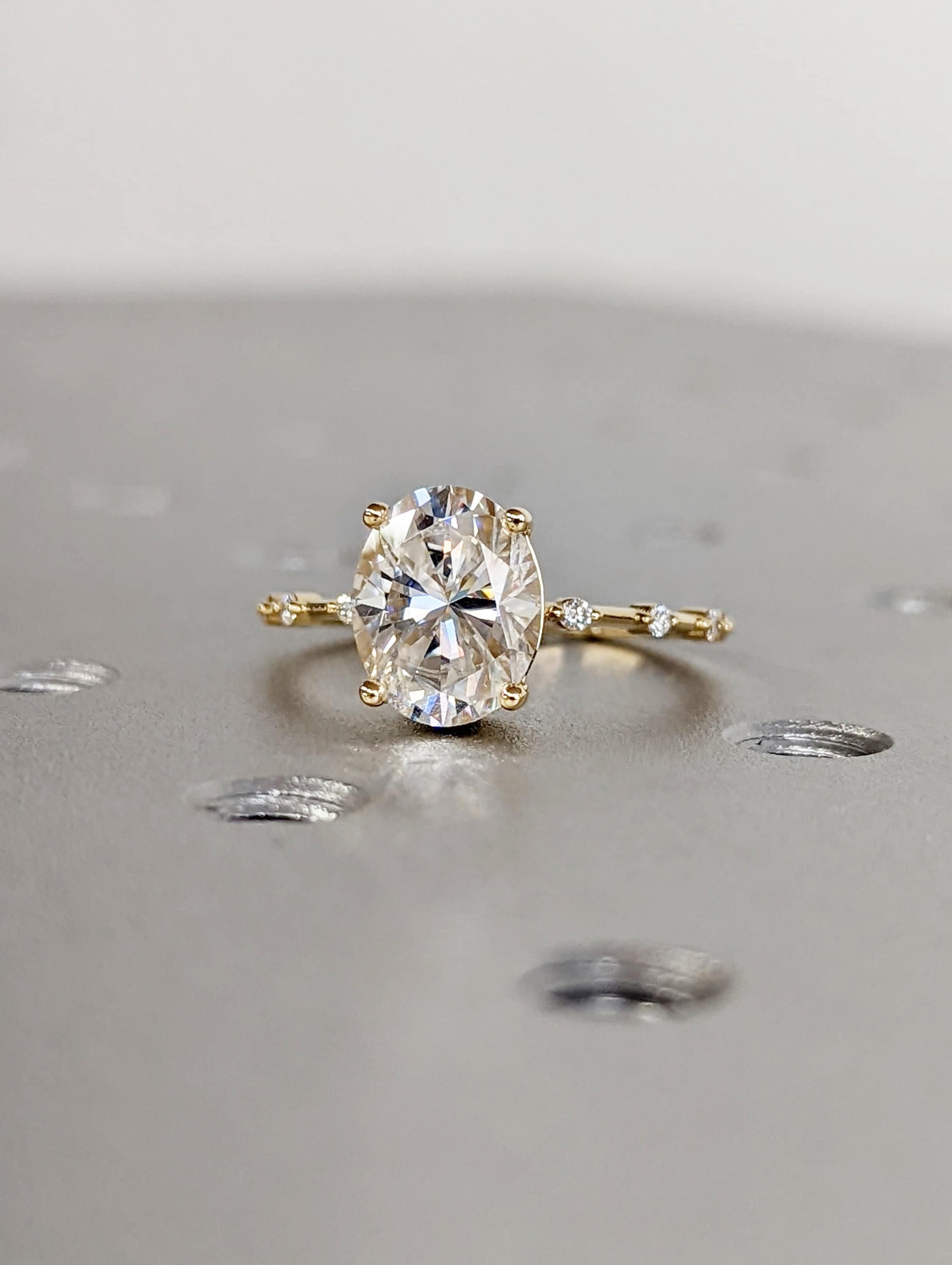 Asscher Three Stones Engagement Ring – 5.75 CT Moissanite Diamond
