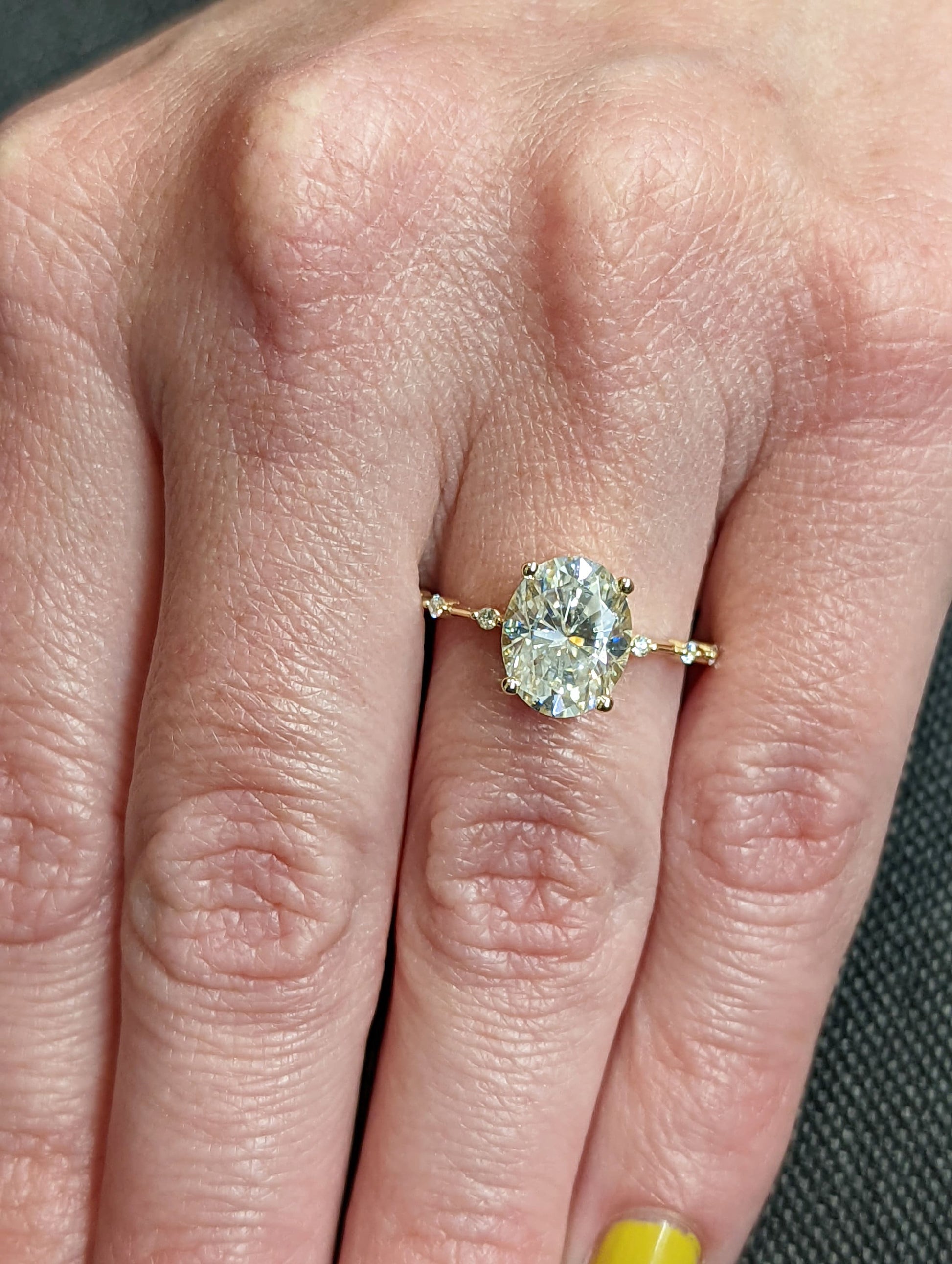Asscher Three Stones Engagement Ring – 5.75 CT Moissanite Diamond