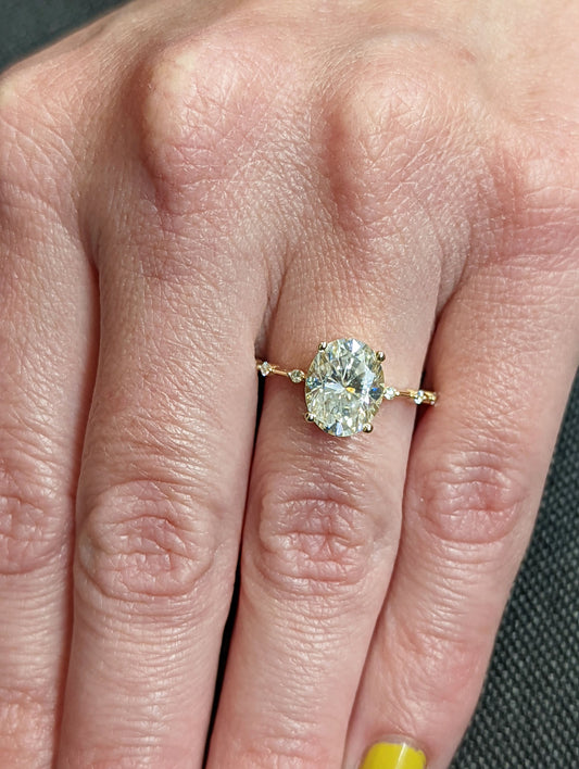 Asscher Three Stones Engagement Ring – 5.75 CT Moissanite Diamond