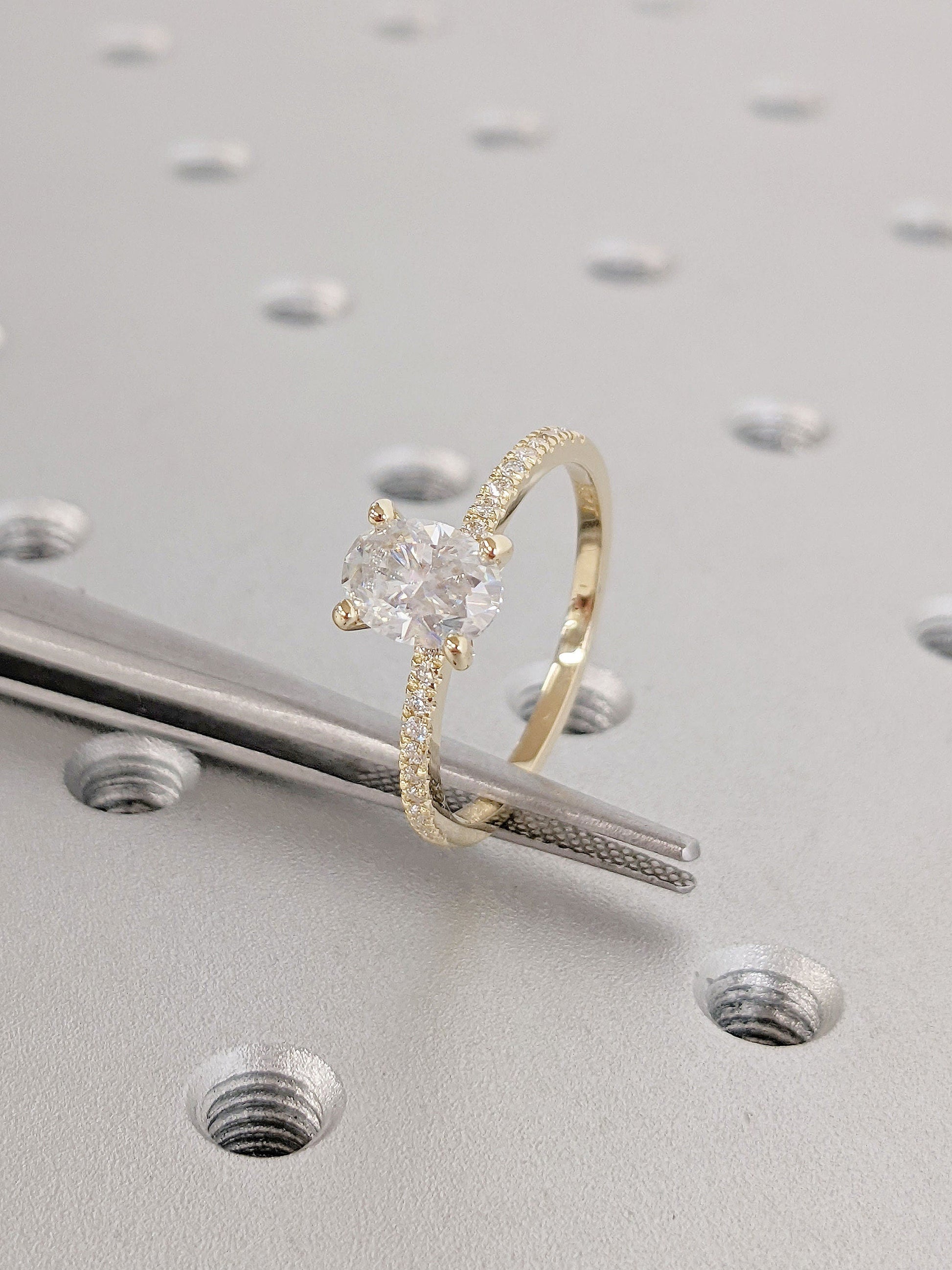 Asscher Three Stones Engagement Ring – 5.75 CT Moissanite Diamond