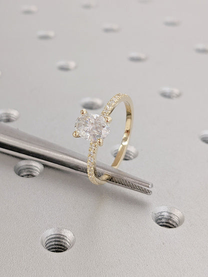 Asscher Three Stones Engagement Ring – 5.75 CT Moissanite Diamond