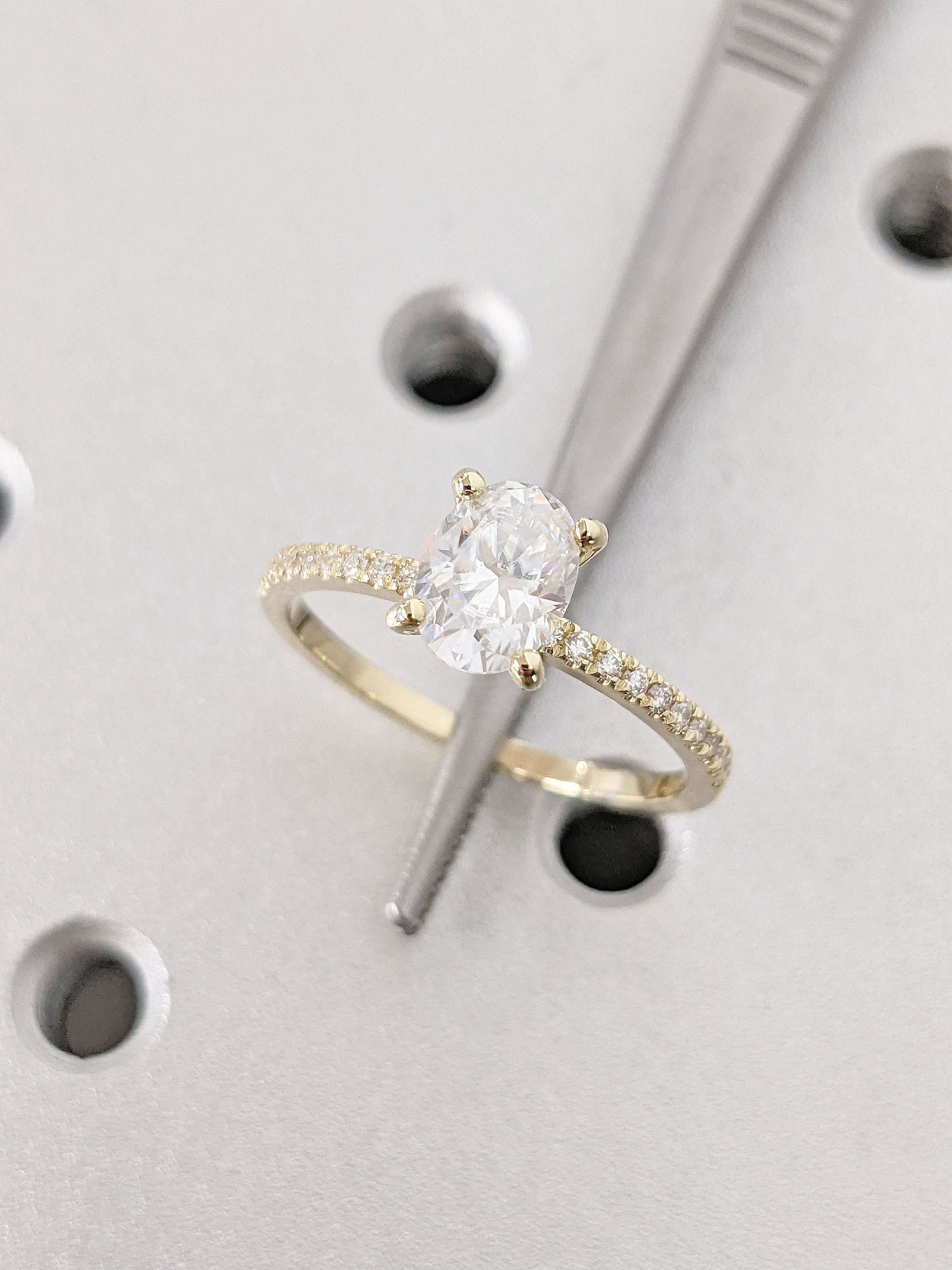 Asscher Three Stones Engagement Ring – 5.75 CT Moissanite Diamond