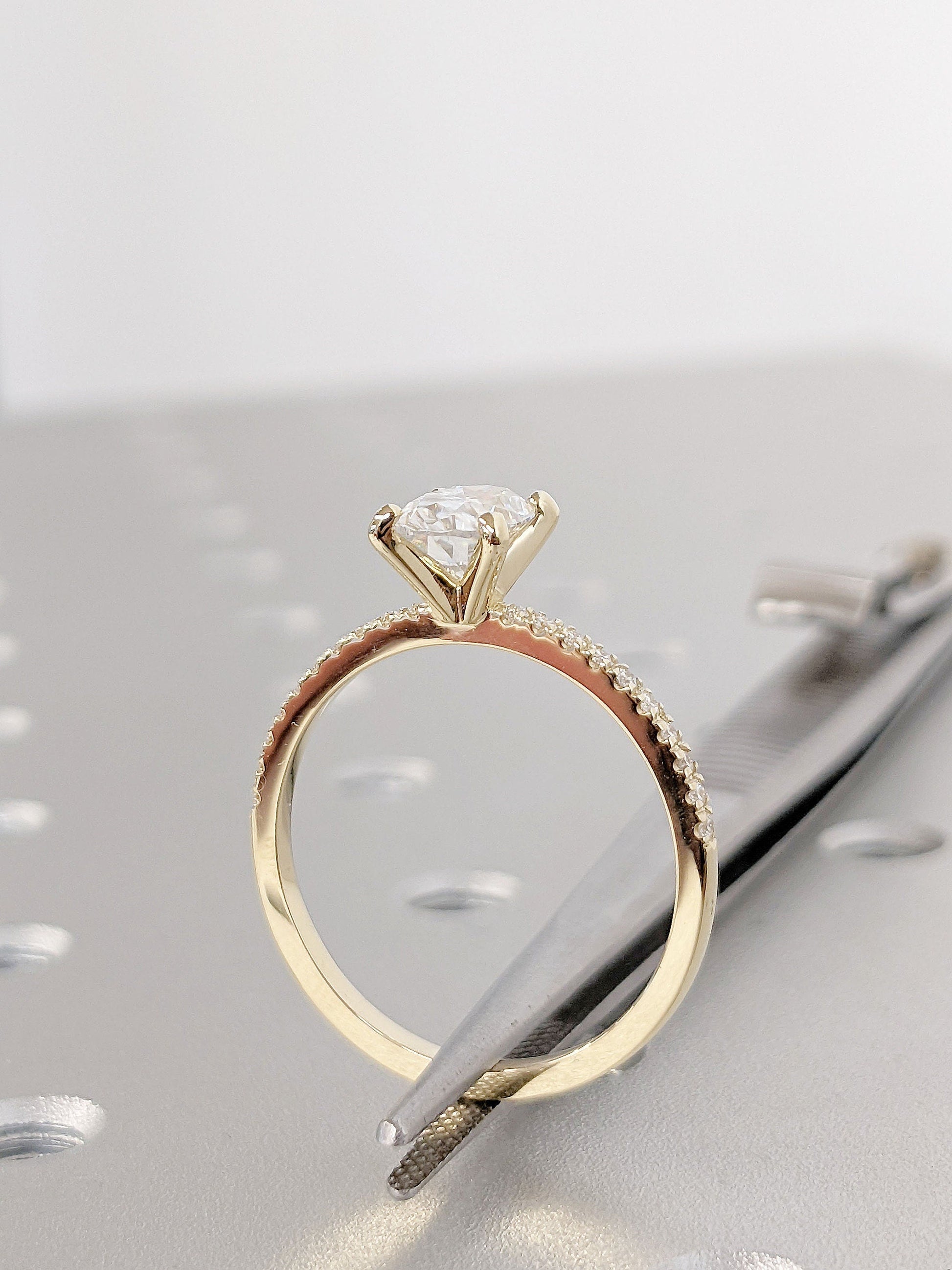 Asscher Three Stones Engagement Ring – 5.75 CT Moissanite Diamond