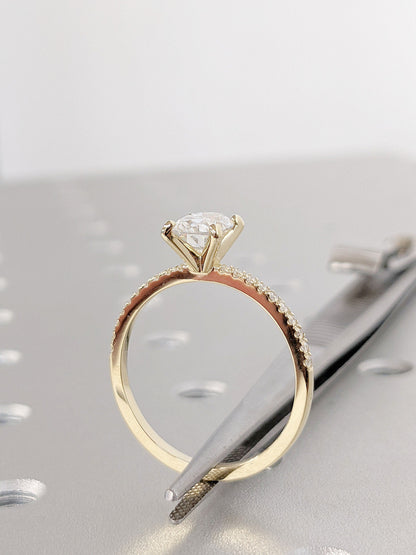 Asscher Three Stones Engagement Ring – 5.75 CT Moissanite Diamond
