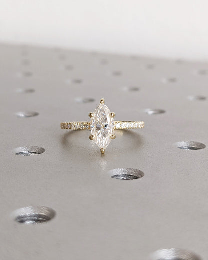 Asscher Three Stones Engagement Ring – 5.75 CT Moissanite Diamond