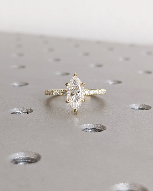 Asscher Three Stones Engagement Ring – 5.75 CT Moissanite Diamond