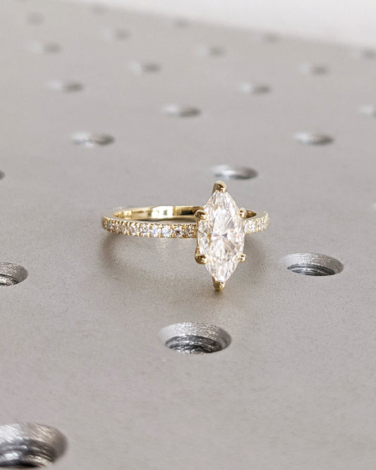 Asscher Three Stones Engagement Ring – 5.75 CT Moissanite Diamond