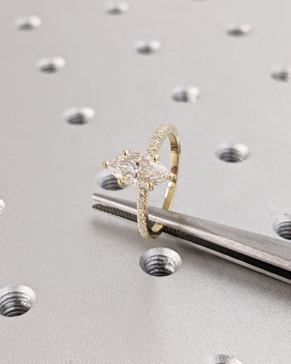 Asscher Three Stones Engagement Ring – 5.75 CT Moissanite Diamond