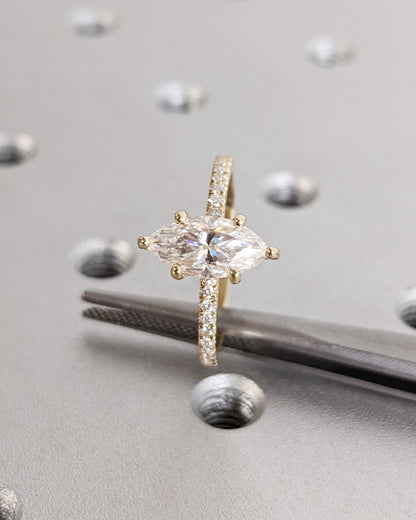 Asscher Three Stones Engagement Ring – 5.75 CT Moissanite Diamond