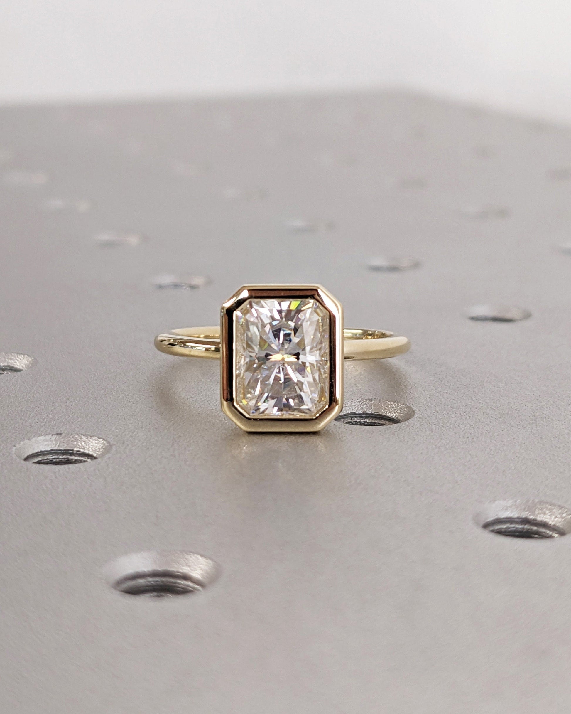 Asscher Three Stones Engagement Ring – 5.75 CT Moissanite Diamond