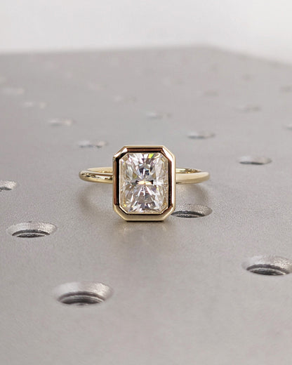 Asscher Three Stones Engagement Ring – 5.75 CT Moissanite Diamond