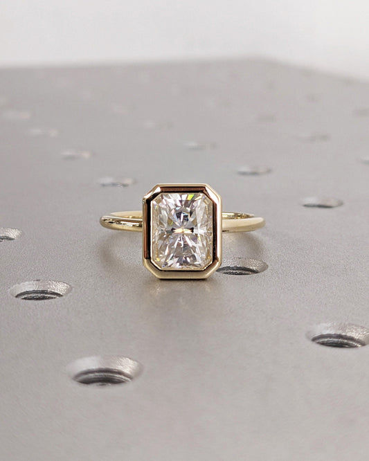 Asscher Three Stones Engagement Ring – 5.75 CT Moissanite Diamond