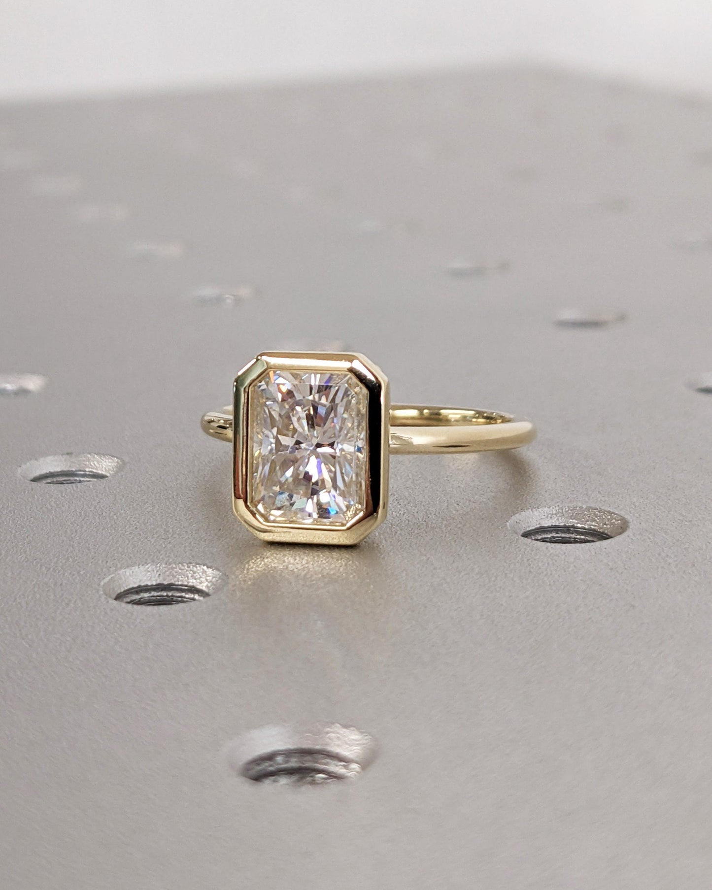 Asscher Three Stones Engagement Ring – 5.75 CT Moissanite Diamond