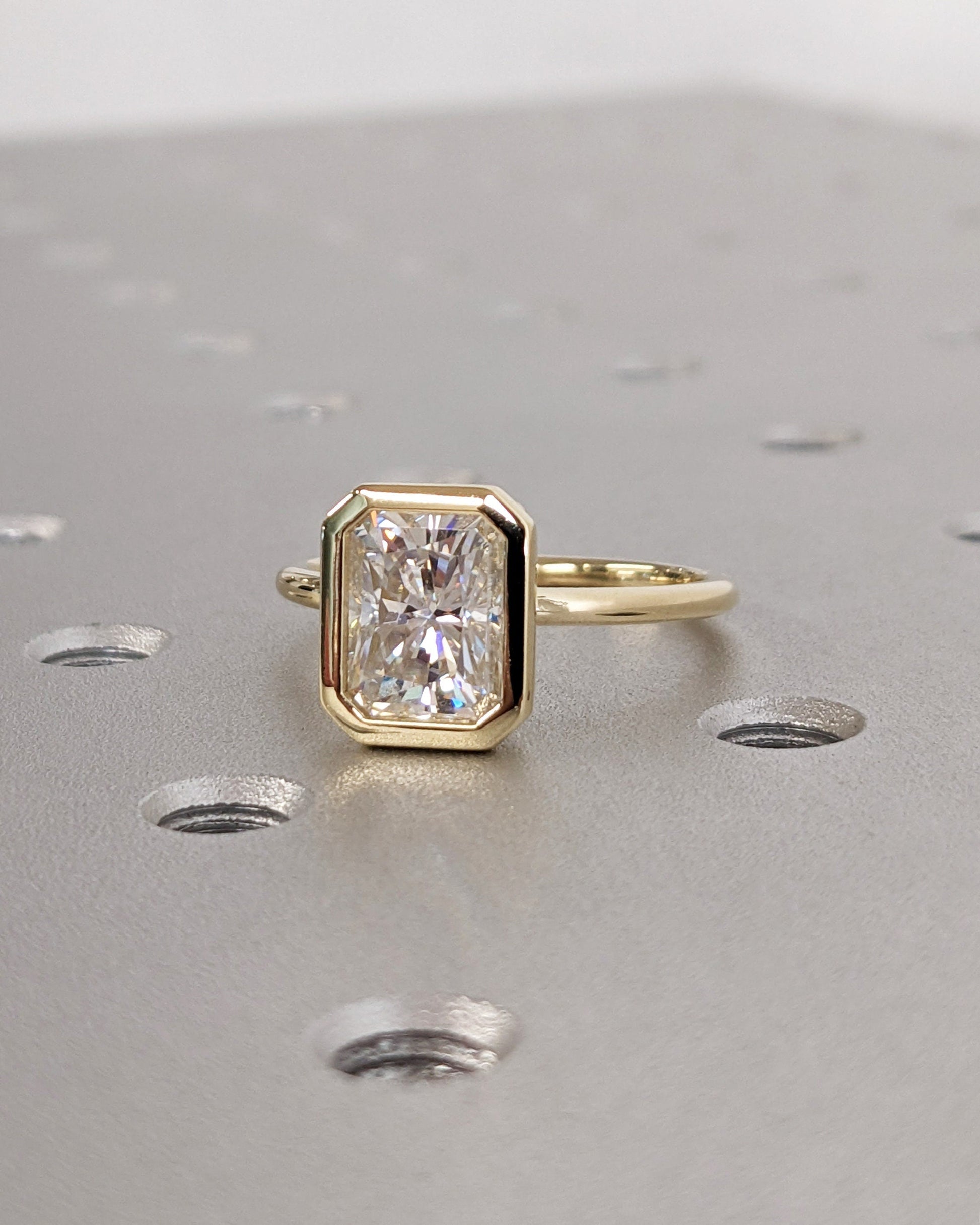 Asscher Three Stones Engagement Ring – 5.75 CT Moissanite Diamond