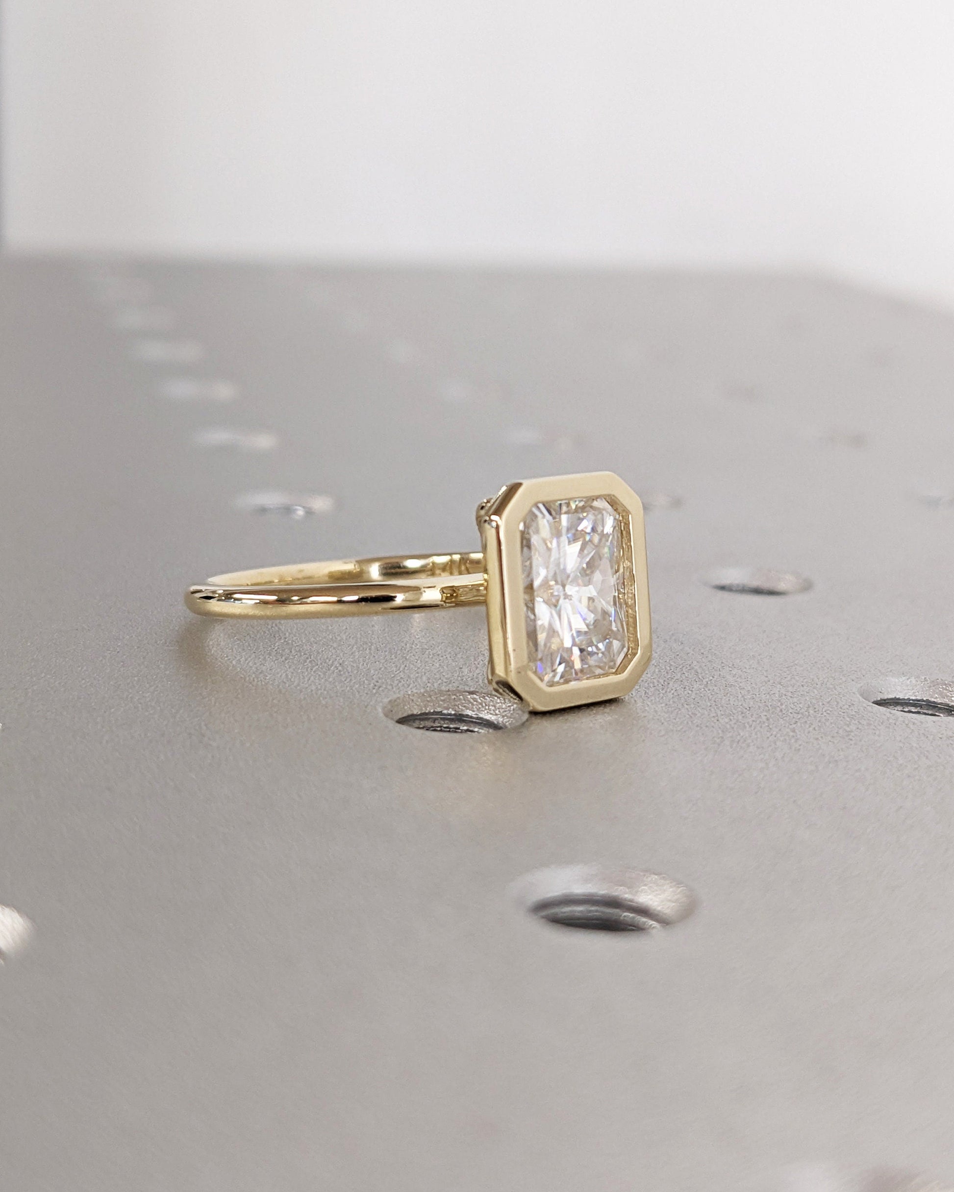 Asscher Three Stones Engagement Ring – 5.75 CT Moissanite Diamond