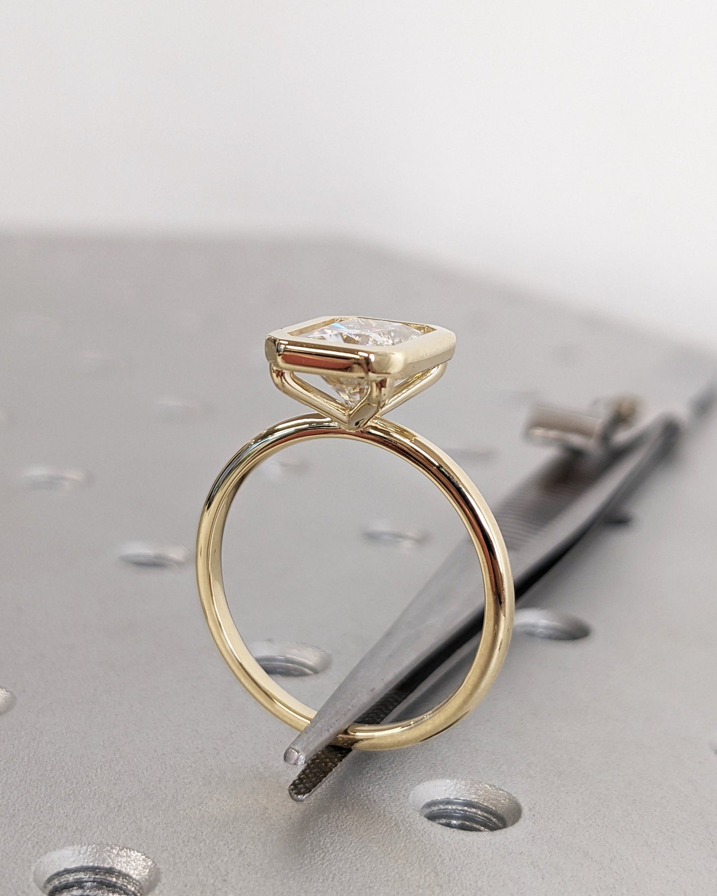 Asscher Three Stones Engagement Ring – 5.75 CT Moissanite Diamond