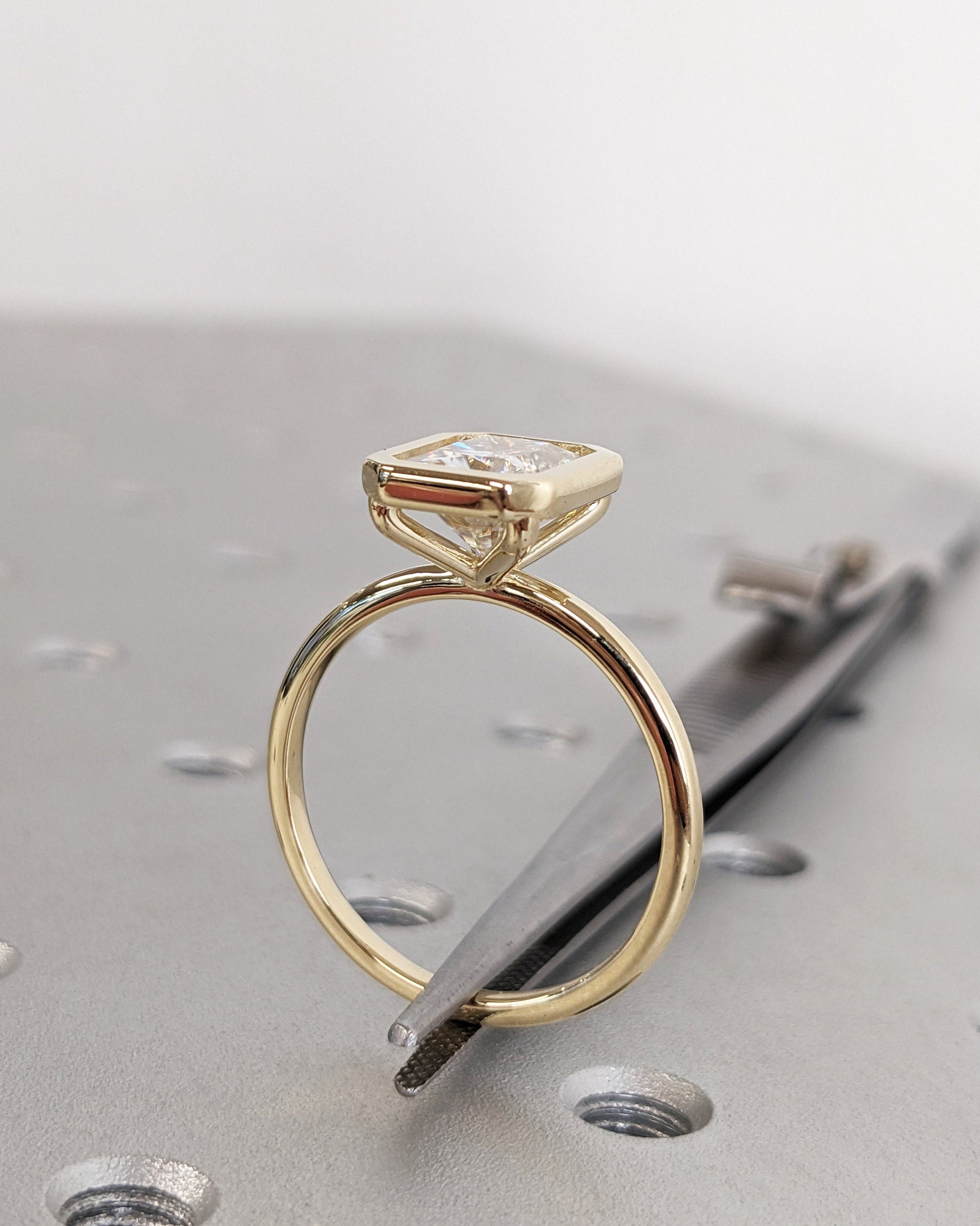 Asscher Three Stones Engagement Ring – 5.75 CT Moissanite Diamond