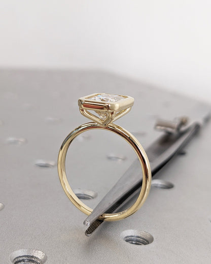 Asscher Three Stones Engagement Ring – 5.75 CT Moissanite Diamond