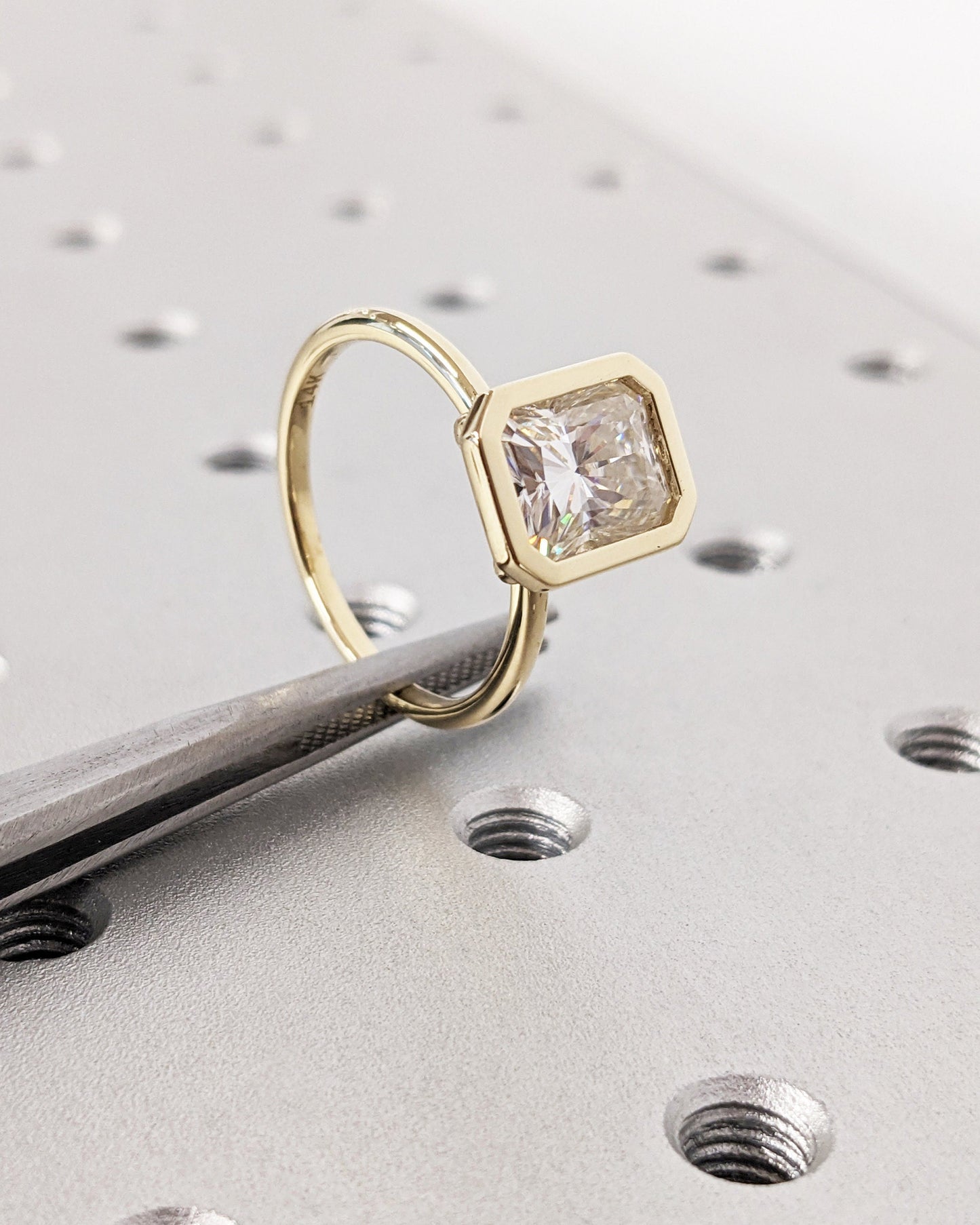 Asscher Three Stones Engagement Ring – 5.75 CT Moissanite Diamond