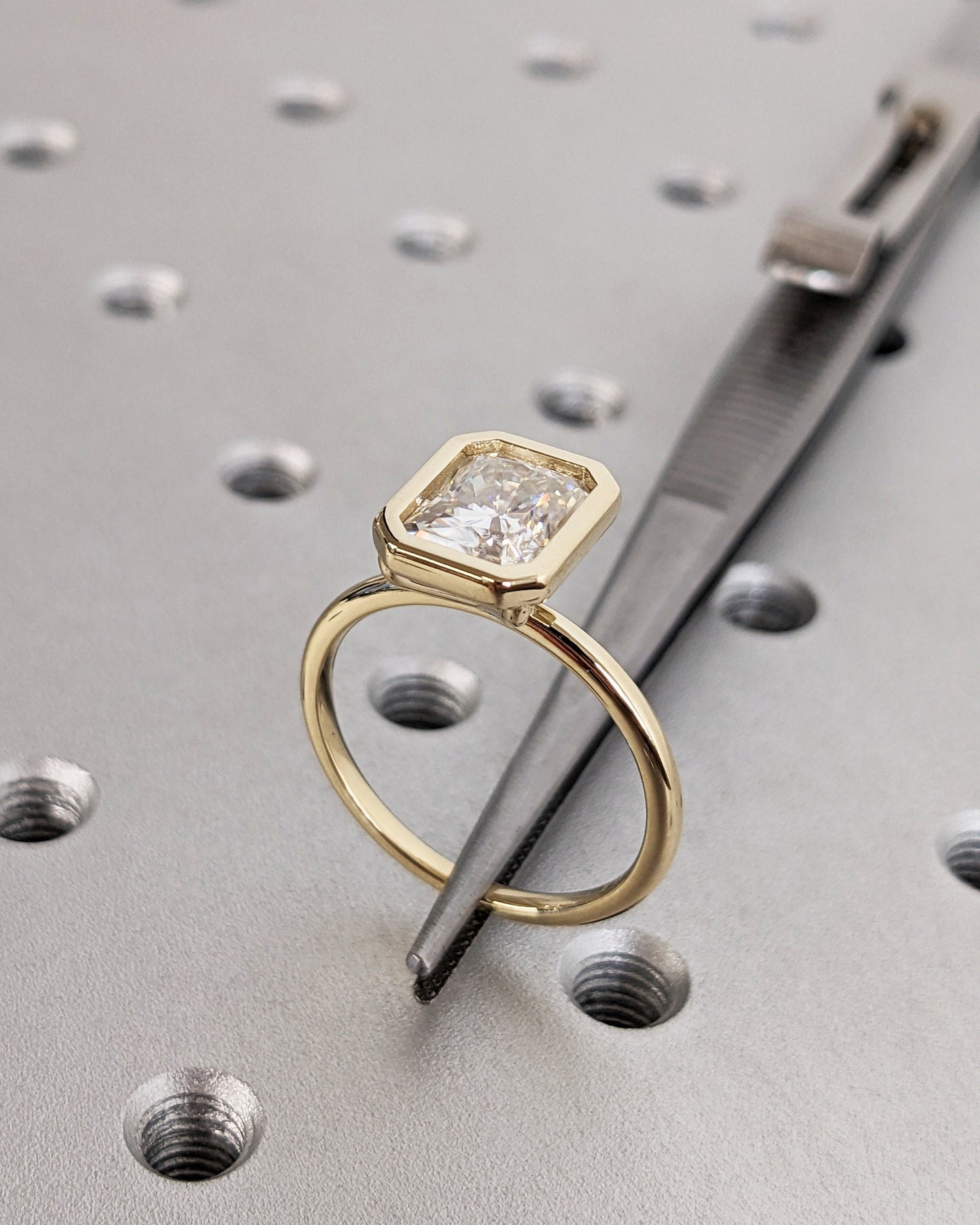 Asscher Three Stones Engagement Ring – 5.75 CT Moissanite Diamond