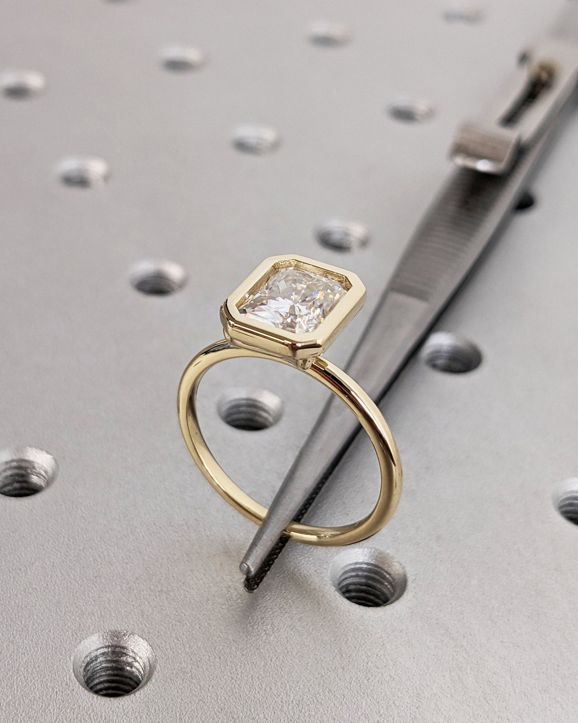 Asscher Three Stones Engagement Ring – 5.75 CT Moissanite Diamond