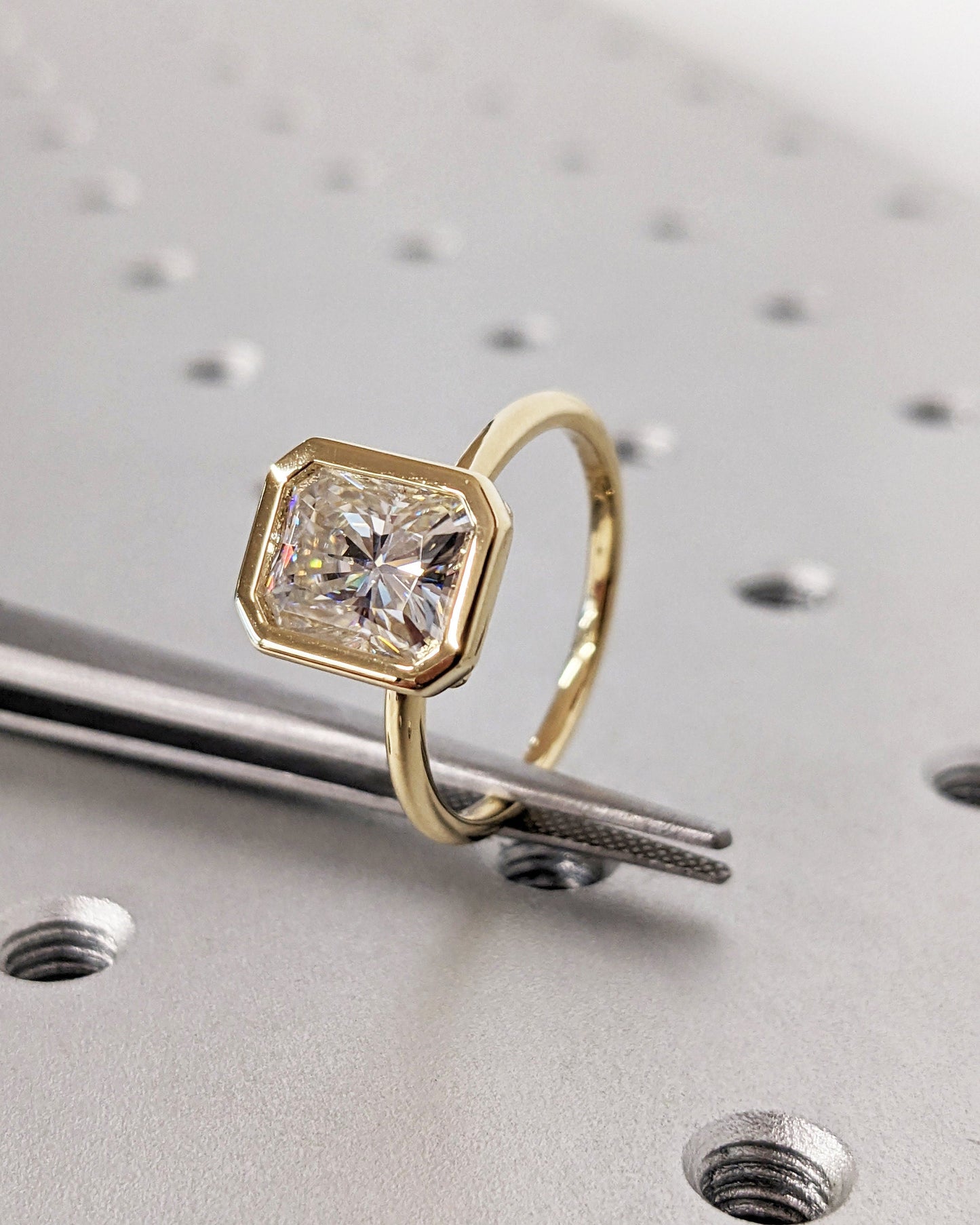 Asscher Three Stones Engagement Ring – 5.75 CT Moissanite Diamond