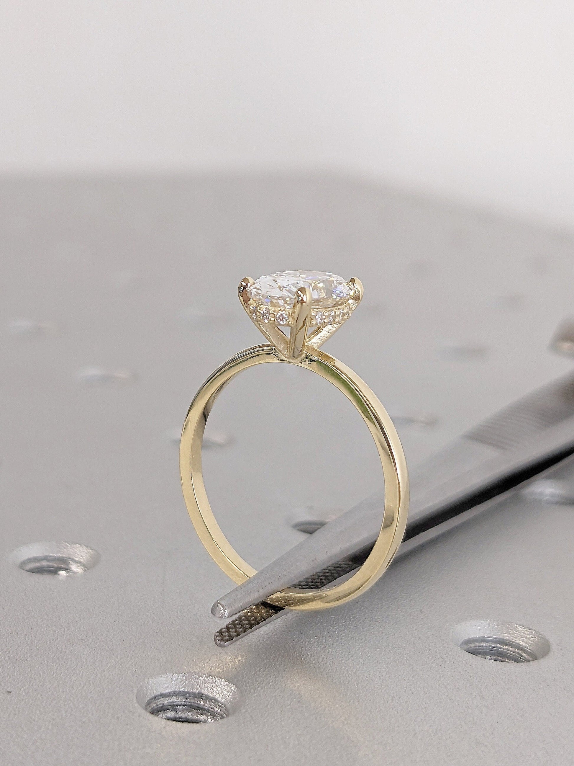 Asscher Three Stones Engagement Ring – 5.75 CT Moissanite Diamond